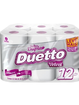 Imagem de Papel Higienico Duetto Velvet Fd 30 m C/ 12