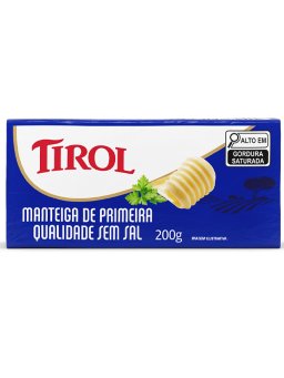 Imagem de Manteiga Tirol 200g Tablete S/ Sal