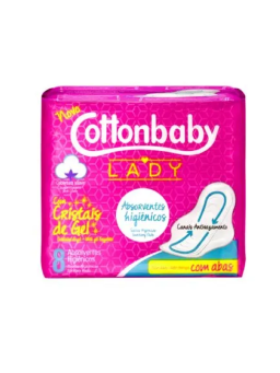 Imagem de ABSORVENTE COTTONBABY LADY C/ 8 UND