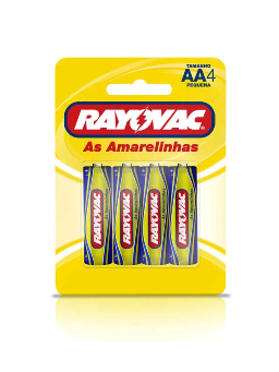 Imagem de Pilha Rayovac AA com 4 Amarela Pequena
