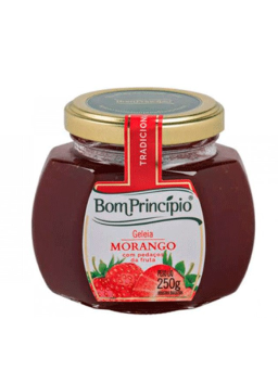 Imagem de Geleia Bom Principio 250g Morango C/ Pedaços