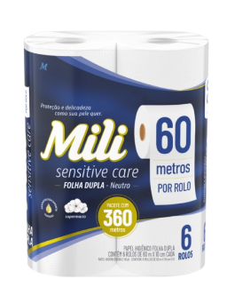 Imagem de Papel Higienico Mili 60m C/ 6 Folha Dupla