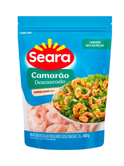 Imagem de CAMARAO SEARA 400G DESCASCADO 60/80 IQF