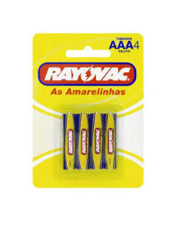 Imagem de Pilha Rayovac AAA4 com 4 Amarela Palito