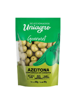 Imagem de Azeitona Verde Uniagro 180g c/ Caroço