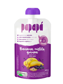 Imagem de PAPINHA ORG PAPAPA 100G BANANA,MIRTILO,QUINOA