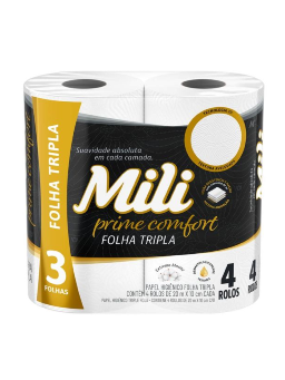 Imagem de Papel Higienico Mili 20m C/ 4 Folha Tripla
