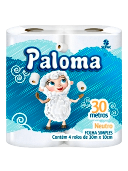 Imagem de Papel Higienico Paloma Fs 30 m C/ 4 Neutro