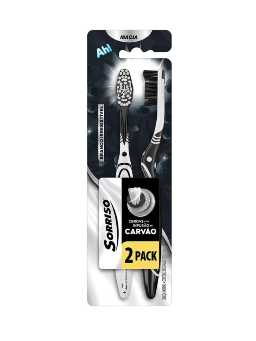 Imagem de ESCOVA DENTAL SORRISO CARVAO C/2