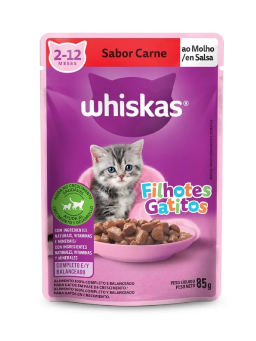 Imagem de ALIMENTO P/GATOS WHISKAS 85G CARNE FILHOTE